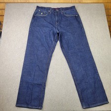 Vintage Rocawear Jeans Mens 38x32 Blue Dark Wash Purple Embroidered Denim Y2K picture