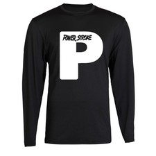 White Powerstroke P Design T-Shirt Unisex Black Color Front S - 2XL Long Sleeve picture