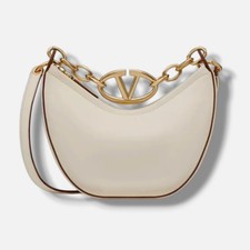 Valentino Garavani Women's Ivory VLogo Leather Chain Shoulder Hobo Bag picture