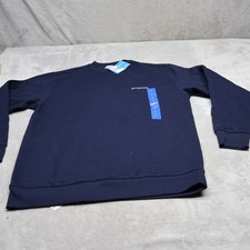 Columbia Crewneck Sweatshirt Mens Large Blue Fleece Pullover Outdoor Hiking NEW picture