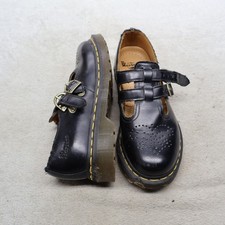 Dr. Martens Womens 7 Mary Jane Shoes Black Smooth Leather Double Strap Buckle picture
