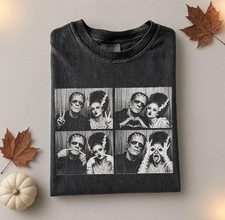 Frankenstein and Bride Photo Booth Comfort Colors Shirt, Horror Movie Vintage picture