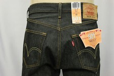 Levis 501 Original Shrink To Fit Button Fly Jeans Rigid Blue Black Jeans New picture