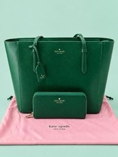 NWT Kate Spade Schuyler Medium Tote & Large Continental Wallet Set Deep Jade picture