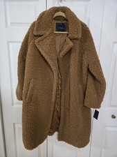 Lucky Brand new brown coat for Women, oversized XL, Faux Fur, snap closure picture