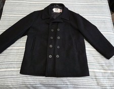 Vintage Schott NYC US 740 N Pea Coat Wool Jacket XXL USN black U.S. picture