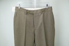 Burberry 100% Wool Light Twill Brown Dress Pants Sz 46 NEW picture