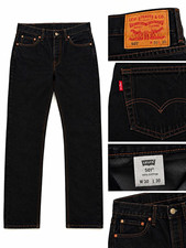Levi's 501 Men's Black W30xL30 Straight Original Fit Mid Rise Button Fly picture