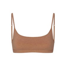 Skims Everyday Cotton Scoop Bralette - New - Sienna  Heather - XS picture