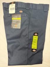 Dickies 873 NWT Pants Mens 34x30 Slim Fit Straight Leg Dark Navy Blue Work New picture