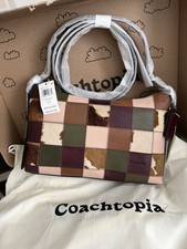 COACH Coachtopia Alter Ego Slouchy Shoulder Bag Checkerboard Leather Cow Print picture