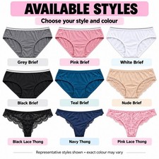Women’s Knickers Underwear Assorted Briefs Lace Plain Thong Various Sizes picture