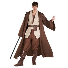 Men`s Jedi Knight Costume Adult Star Fantasy Hooded Robe Space Cosplay Halloween picture