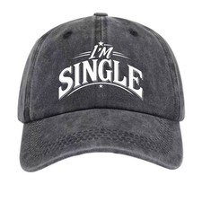 Funny I'm Single Graphic Washed Dad Hat Unisex Bachelor Party Gift Baseball Cap picture