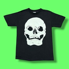 Vtg Skull Shirt 90s Black Tee Rattle My Bones Glow in the Dark Mens Large Cotton picture