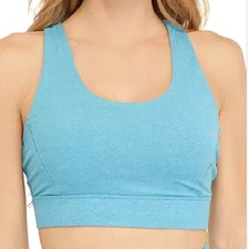 Zelos Low Impact Twisted Back Sports Bra Clear Blue Size Medium NWT picture