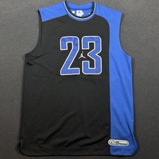 2000's AIR JORDAN Jersey 23 Jumpman Basketball Blue Black Vintage Mens SIZE XL picture