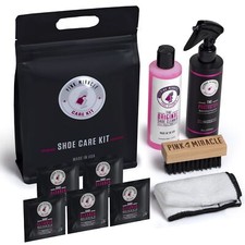 Pink Miracle Shoe Care Kit w/ 8oz Sneaker Cleaner Fabric Repellent Spray  Wipes picture