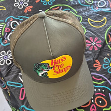 Bass Pro Shops Olive Mesh Back Adjustable Trucker Hat One Size Fishing picture