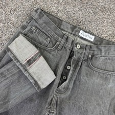 Gustin California Straight Raw Selvedge Denim Jeans Grey Men 33 Casual Work Pant picture