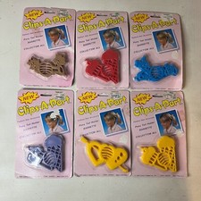 New VTG 80s Clips-A-Part Girls Plastic Hair Clips Cute Puppy Ice Cream 1987 NOS picture