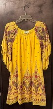 Christian Caliendo Yellow Bohemian Floral Midi Dress picture