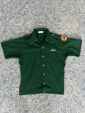 Vintage 70s King Louie Bowling Shirt Mangines Cafe Lorain Ohio Embroidered Sz S picture