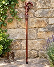 70 INCH WOODEN WALKING STAFF – SPIRAL VINE CARVED WIZARD STAFF picture