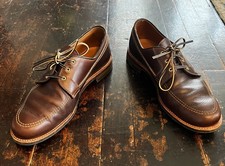 Alden 734L 3-Eye Camp Moc Ivy Blucher - Brown Unlined Chromexcel Size 9.5 D picture