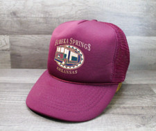 VTG Eureka Springs Arkansas Burgundy Mesh Rope Trucker Hat Cap Unisex Adults picture
