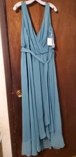 New with tags. David's Bridal size 22 long chiffon faux wrap dress, Ven... picture