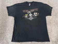 VINTAGE Harley-Davidson Shirt Mens 2XL Black Looney Tunes Mobile Bay AL Tee picture