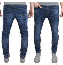 Mens Regular Fit Jeans 100% Denim Pants Relaxed Straight Casual Designer Jeans picture