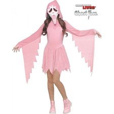 Fun World Scream Ghost Face Pastel Pink Shimmer Child Girl Costume + Mask picture