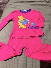 1990s Disney Store Winnie The Pooh Honey Pot Pink Sweatsuit Set 2T Cozy picture