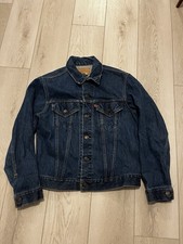 Vintage 70s Levis 70505-0217 Type 3 Small E Denim Jean Jacket Dark Blue USA 40 picture