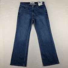 Hollister Jeans Mens 32x32 Blue Relaxed Boot Cut Dark Wash Denim NWT NEW picture