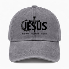 Jesus The Way The Truth The Life Christian Washed Baseball Cap Faith Hat picture