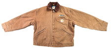 Vintage 90s CARHARTT J01 USA Men's 44 M Brown Blanket Lined Detroit Jacket picture