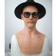 Silicone Realistic Male Elderly Mask Silicone Head Masks for Cosplay Halloween picture