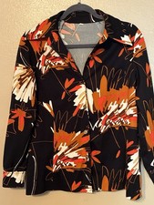 Vintage Alex Garay Button Front Shirt 70’s Unique Buttons Size L Fall Colors picture