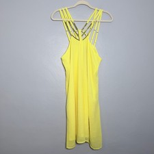 Sara Boo Yellow Strappy Beaded Cocktail Dress L picture