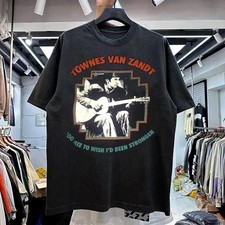 Townes Van Zandt Shirt 90s Black Short Sleeve Remake T shirt 90s Men Women picture