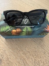 NEW Maui Jim Polarized Grey Hiwahiwa Shiny Black w Grey picture