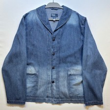 Polo Ralph Lauren XXL Men's Denim Shawl-Collar Jacket Mfrs. Distressing picture