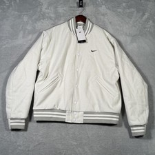 Nike Jacket Mens Medium Varsity Bomber Swoosh Authentics DQ5010-030 picture