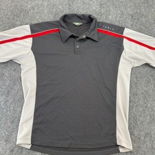 Tesla Motors Employee Polo Shirt Racing Stripe Grey Silver Size XXL picture