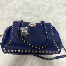 Authentic Pre-owned Valentino Rockstud Royal Blue Smooth Leather Shoulder Bag picture