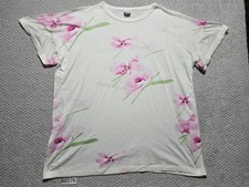 Vintage 1980s United Colors of Benetton T-Shirt XL Floral Print Made in Italy picture
