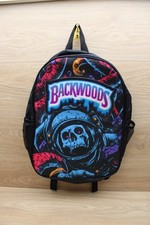Backwoods Skull Print Backpack Black Purple White Medium Polyester picture